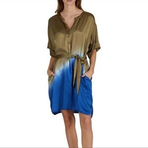 NWT ATM ANTHONY THOMAS MELILLO Silk Charmeuse Tie-Dye
Shirtdress